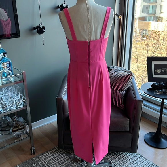 New Bardot Fitted Corset Midi Dress Size 6 US / Medium (Lili Pink) - Picture 4 of 7